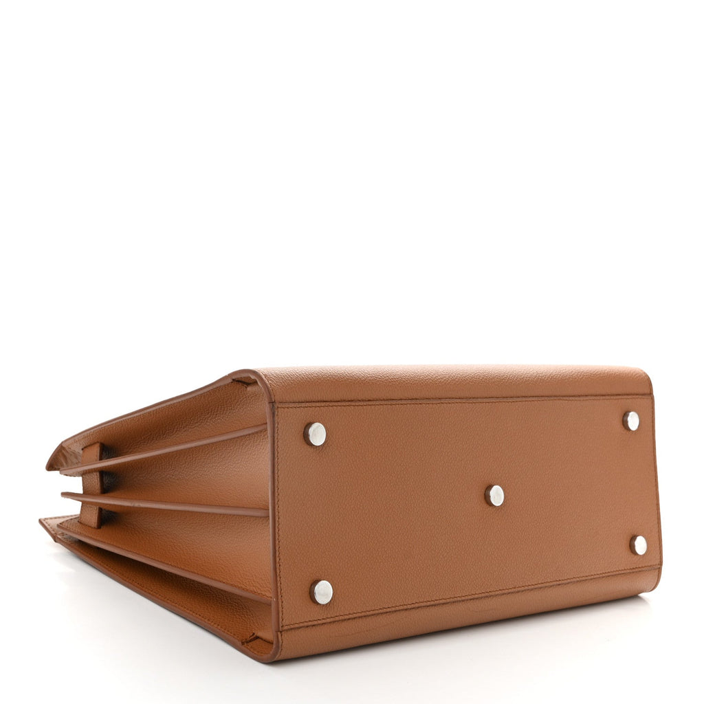 Grained Calfskin Small Sac De Jour Saddle Brown