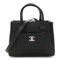 Grained Calfskin Mini Neo Executive Shopper Tote Black