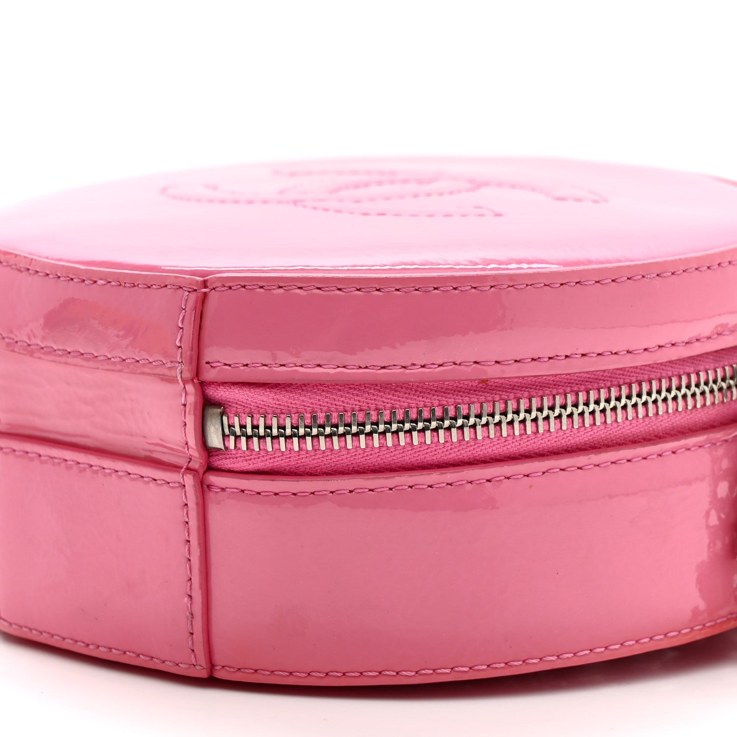 Patent Round As Earth Evening Bag Pink