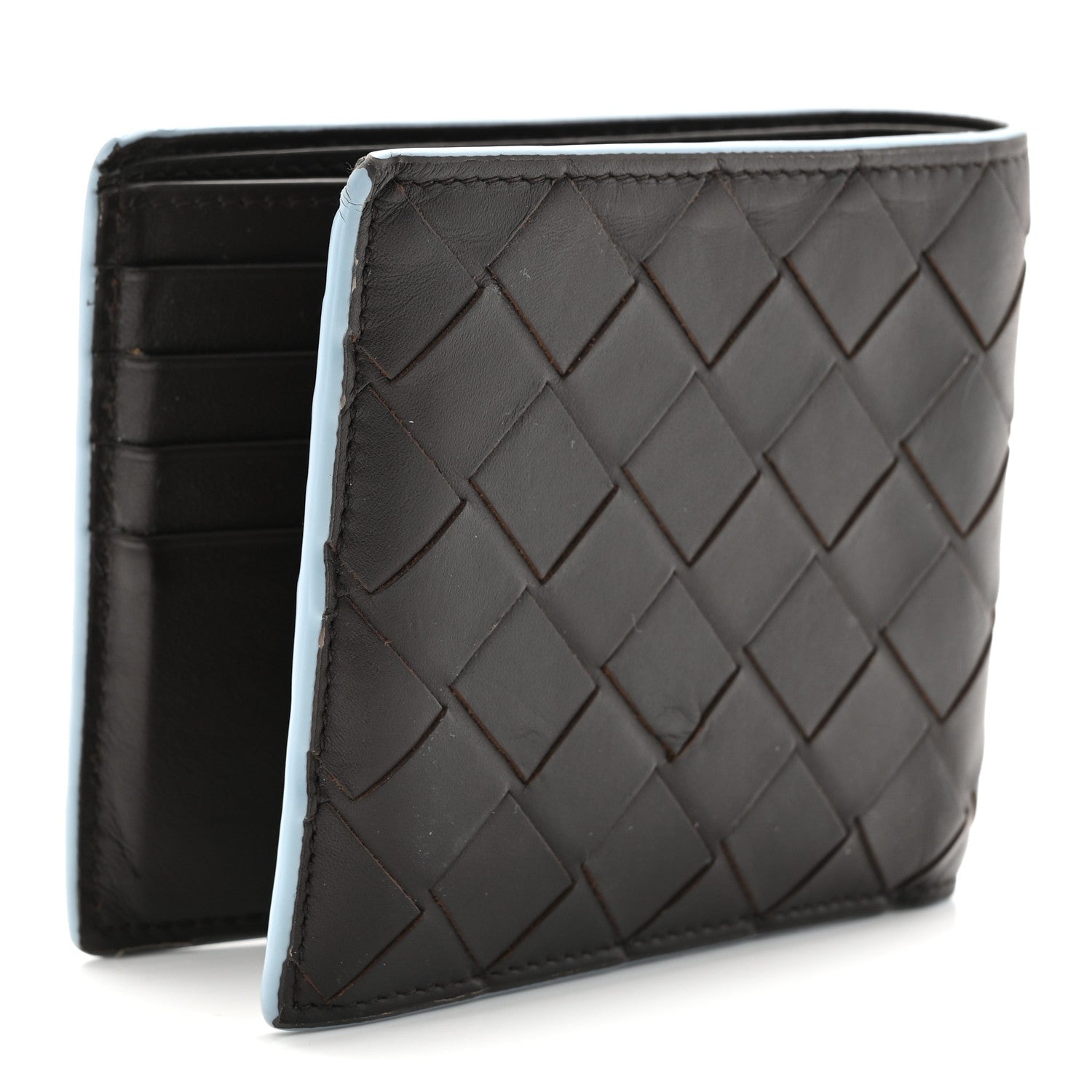 Nappa Intrecciato Bi-Fold Wallet Ebano