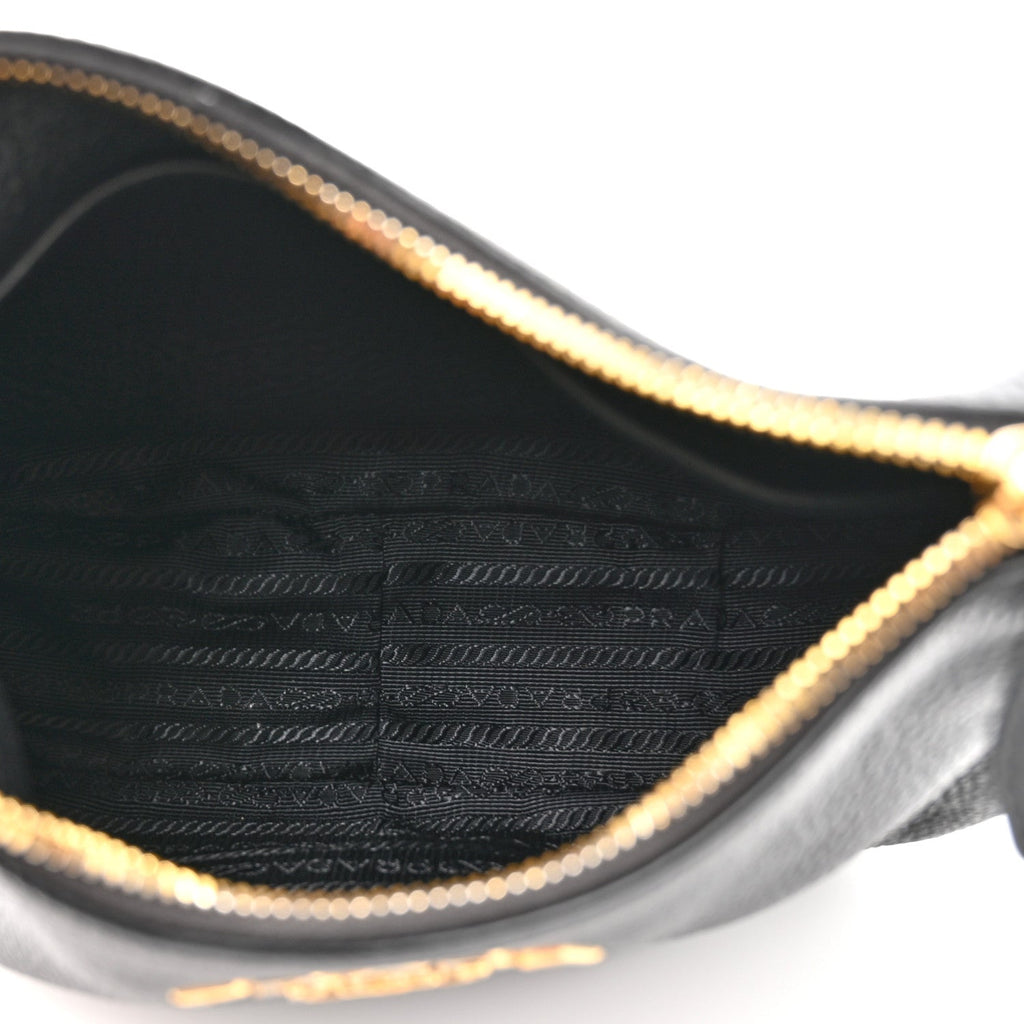 Vitello Phenix Zippered Messenger Hobo Black