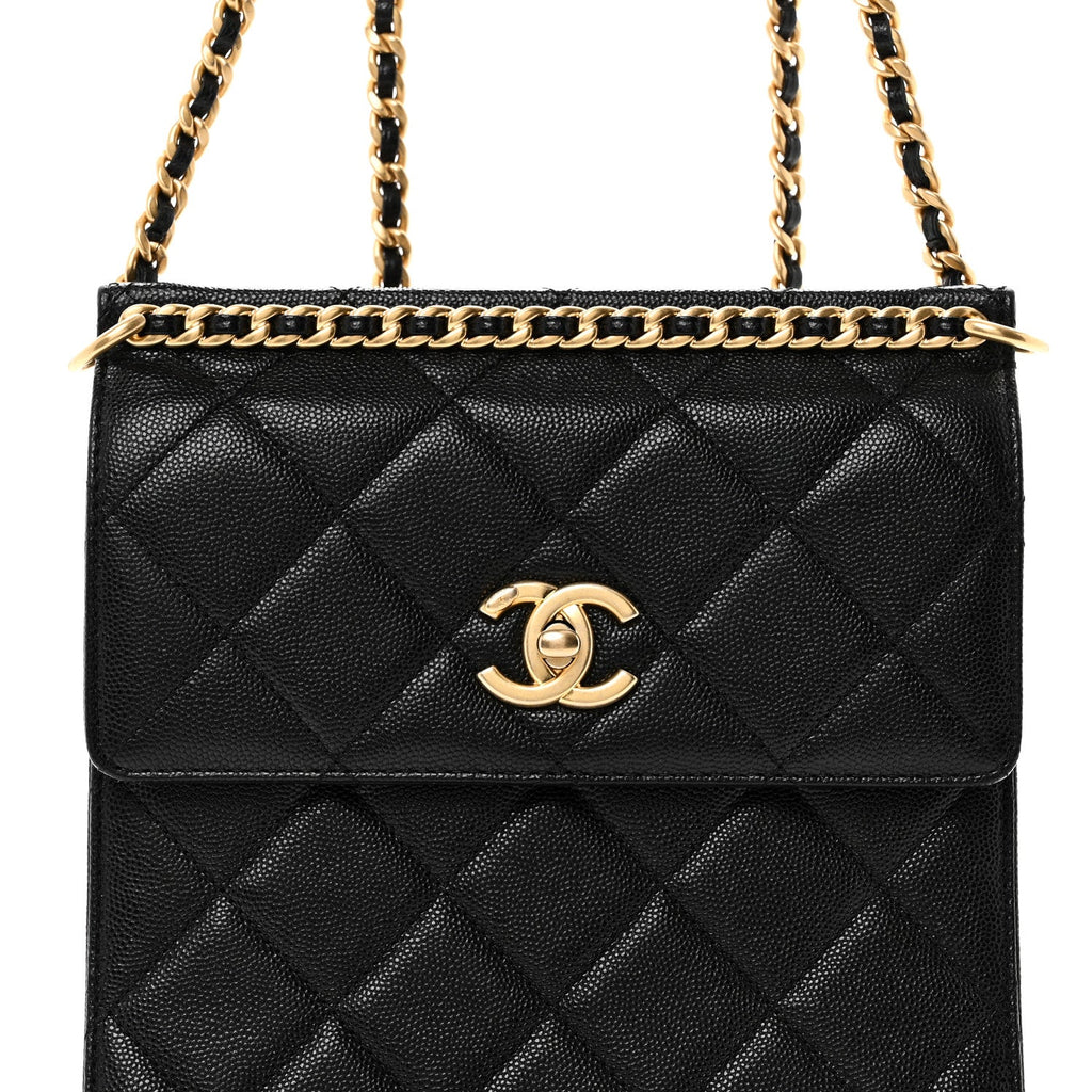 Caviar Quilted Multi Chain Backpack Black