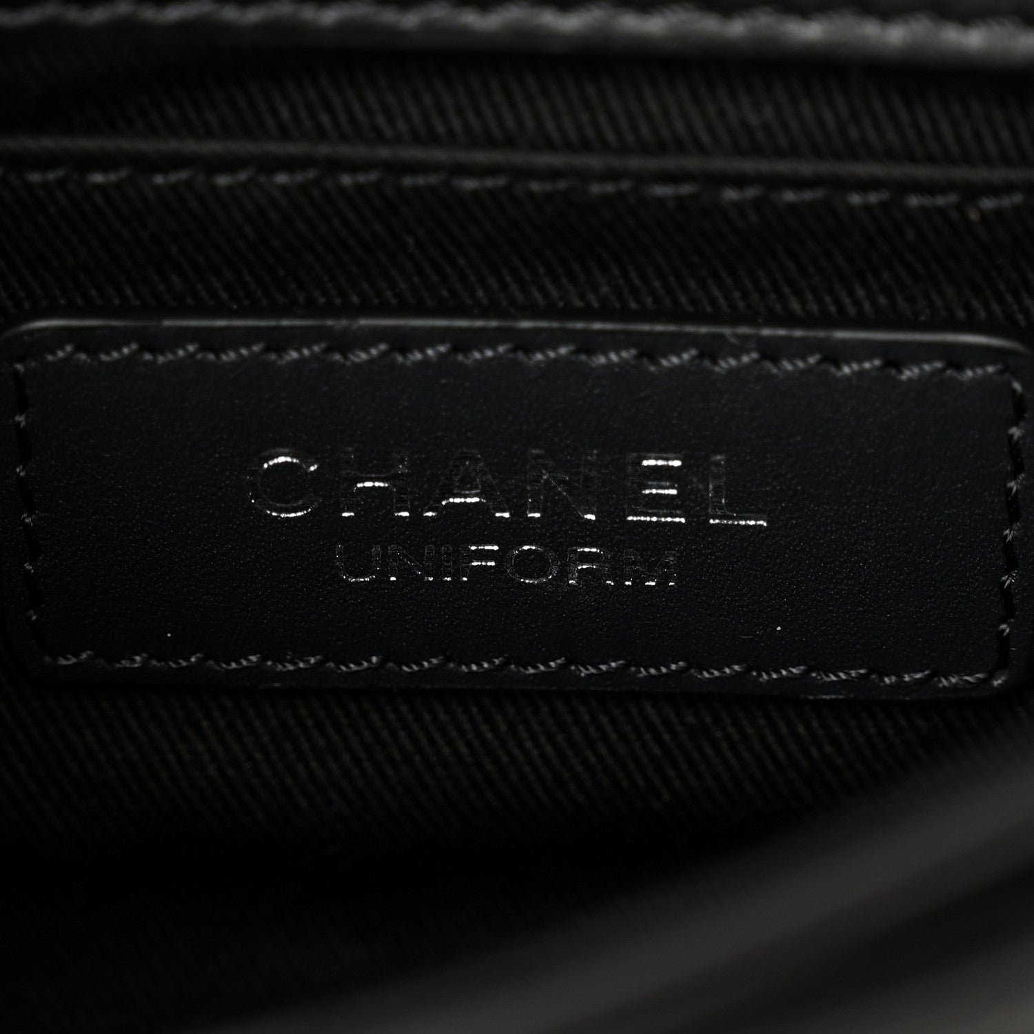 Calfskin Quilted CC Uniform Flap Belt Bag Black