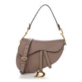 Grained Calfskin Saddle Bag With Strap Blush