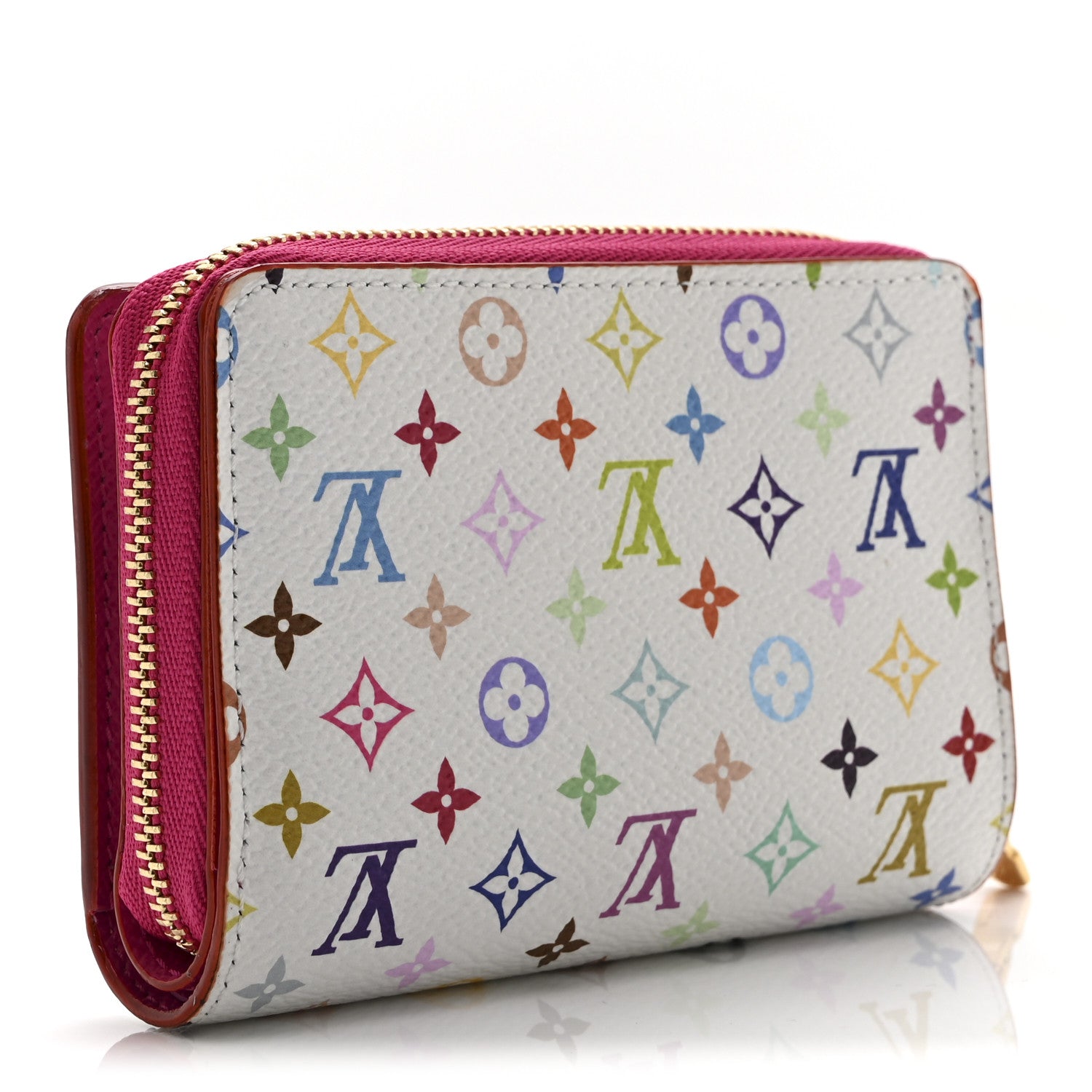 LV X TM Monogram Multicolor Portefeuille Lou Compact Wallet  White