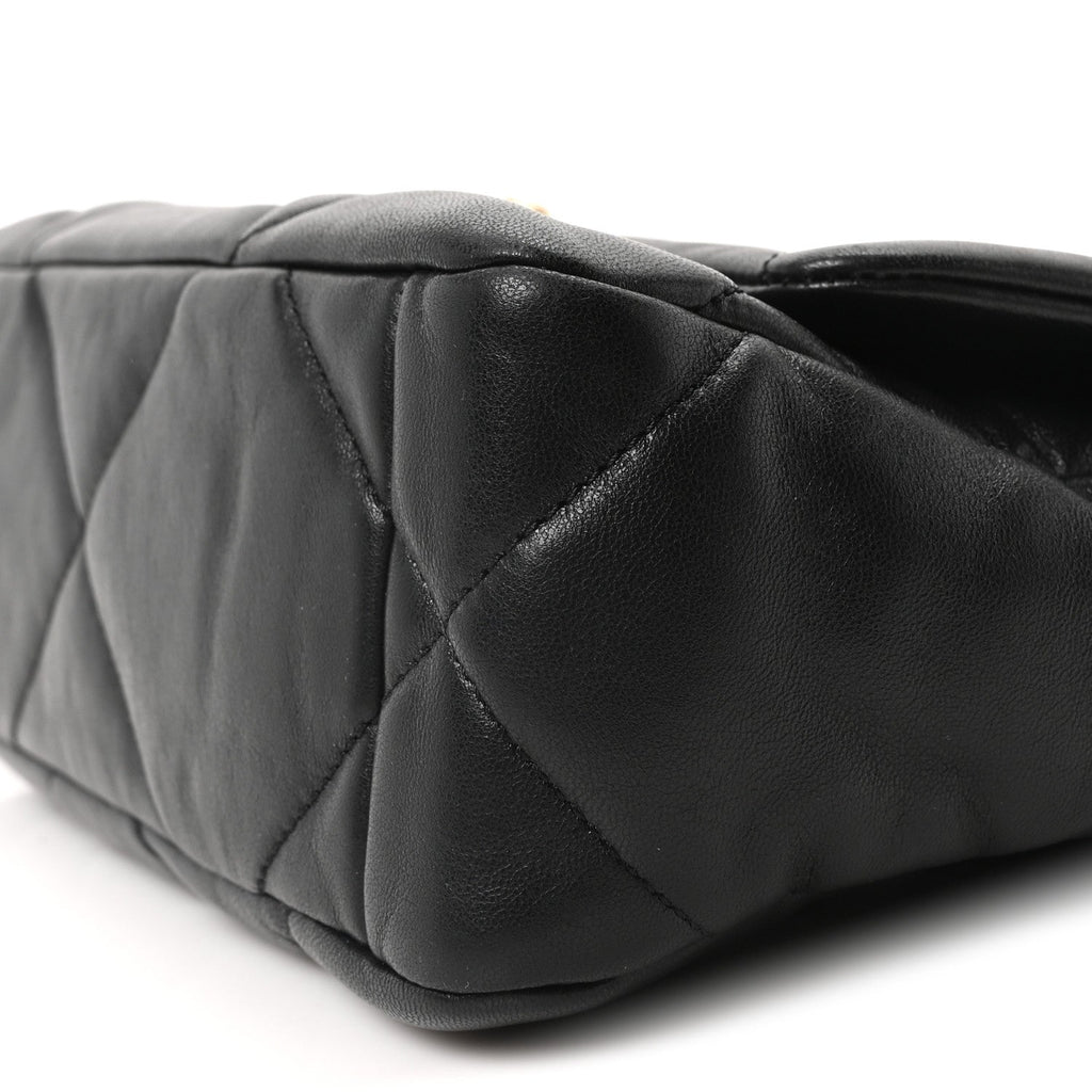 Lambskin Quilted Medium Chanel 19 Flap Black