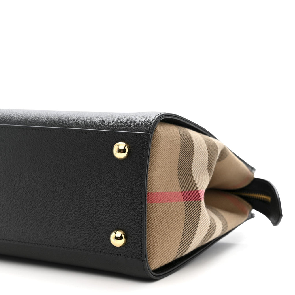 Calfskin Mega Check Small Banwell Tote Black