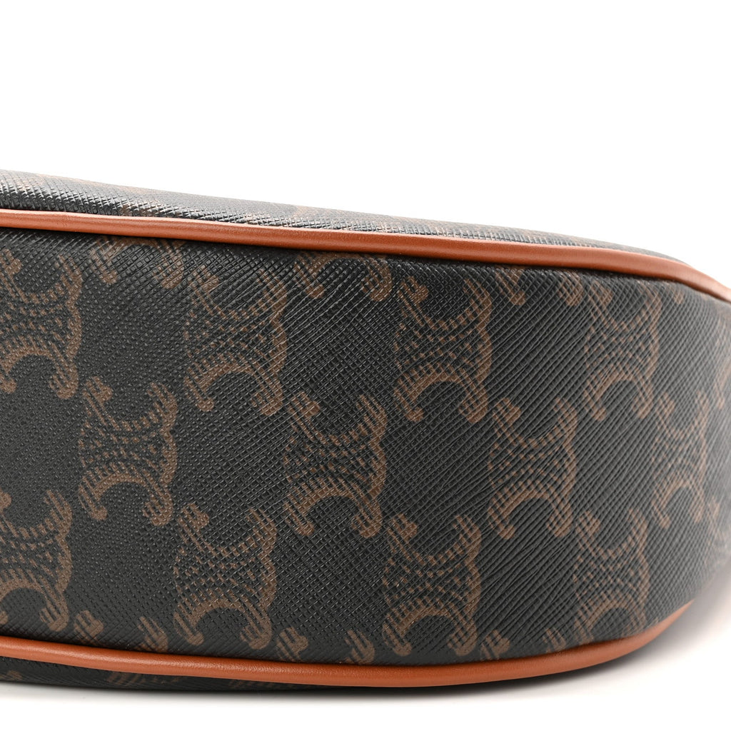 Triomphe Canvas Calfskin Ava Shoulder Bag Tan