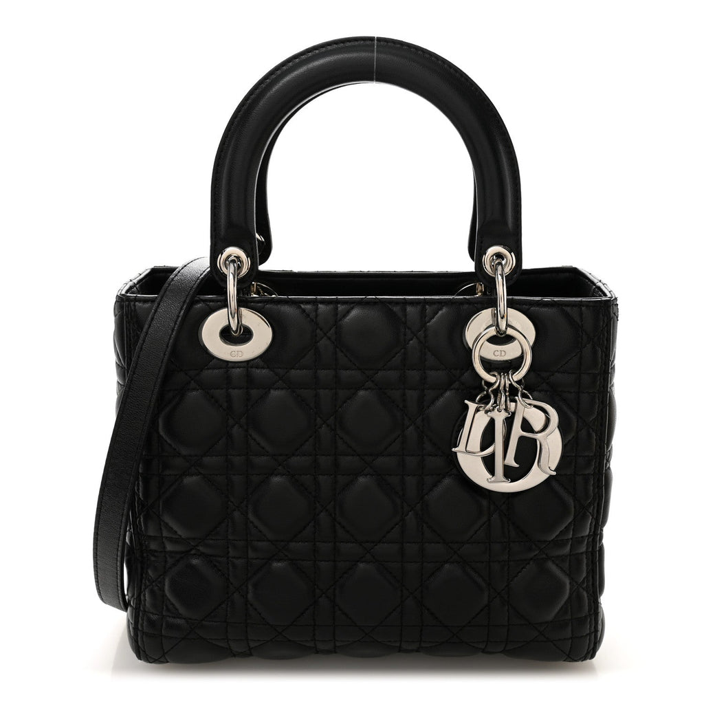 Lambskin Cannage Medium Lady Dior Black