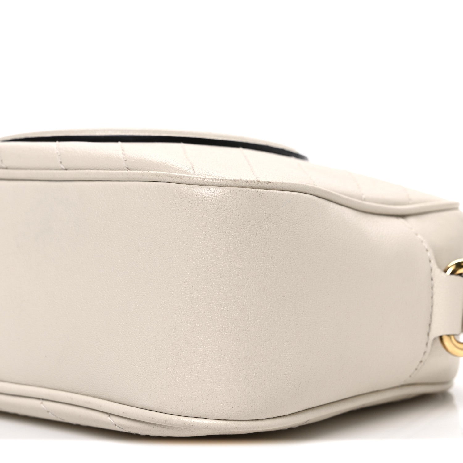 Sakai Be Green Calfskin Diagonal Stitched Small Blondie Shoulder Bag Mystic White