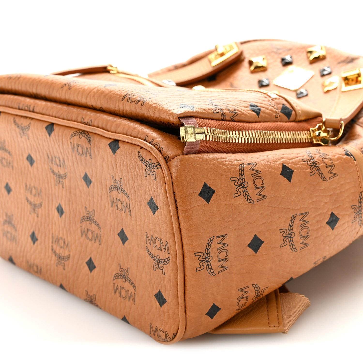 Visetos Studded Small Dual Stark Backpack Cognac