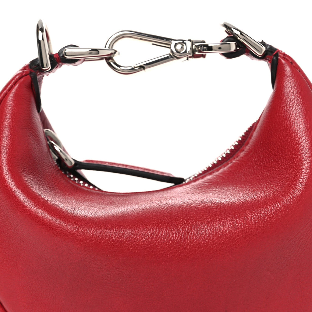 Vitello Grace New Matte Nano Fendigraphy Hobo Charm Scarlet Sage