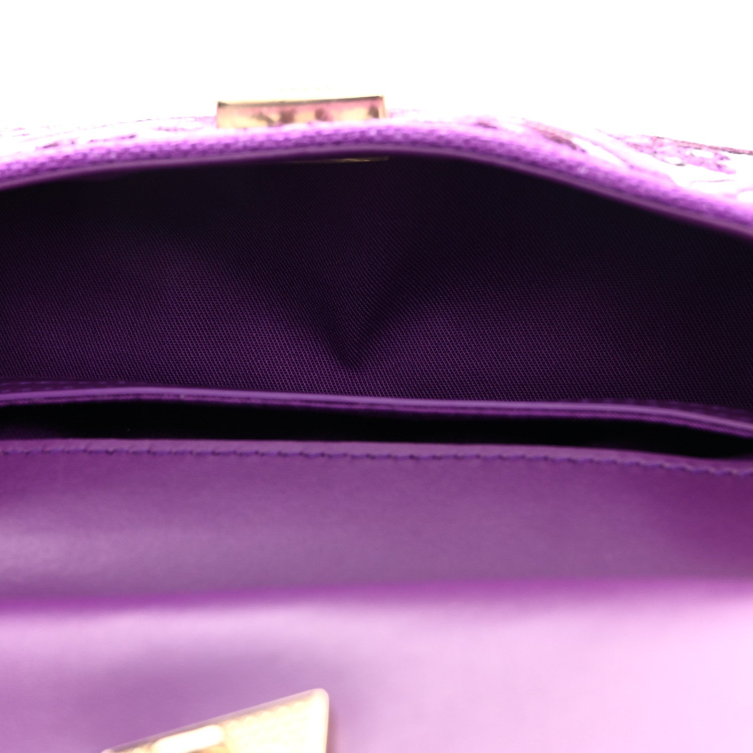 Canvas Embroidery Majolica Small Sicily Handbag Purple