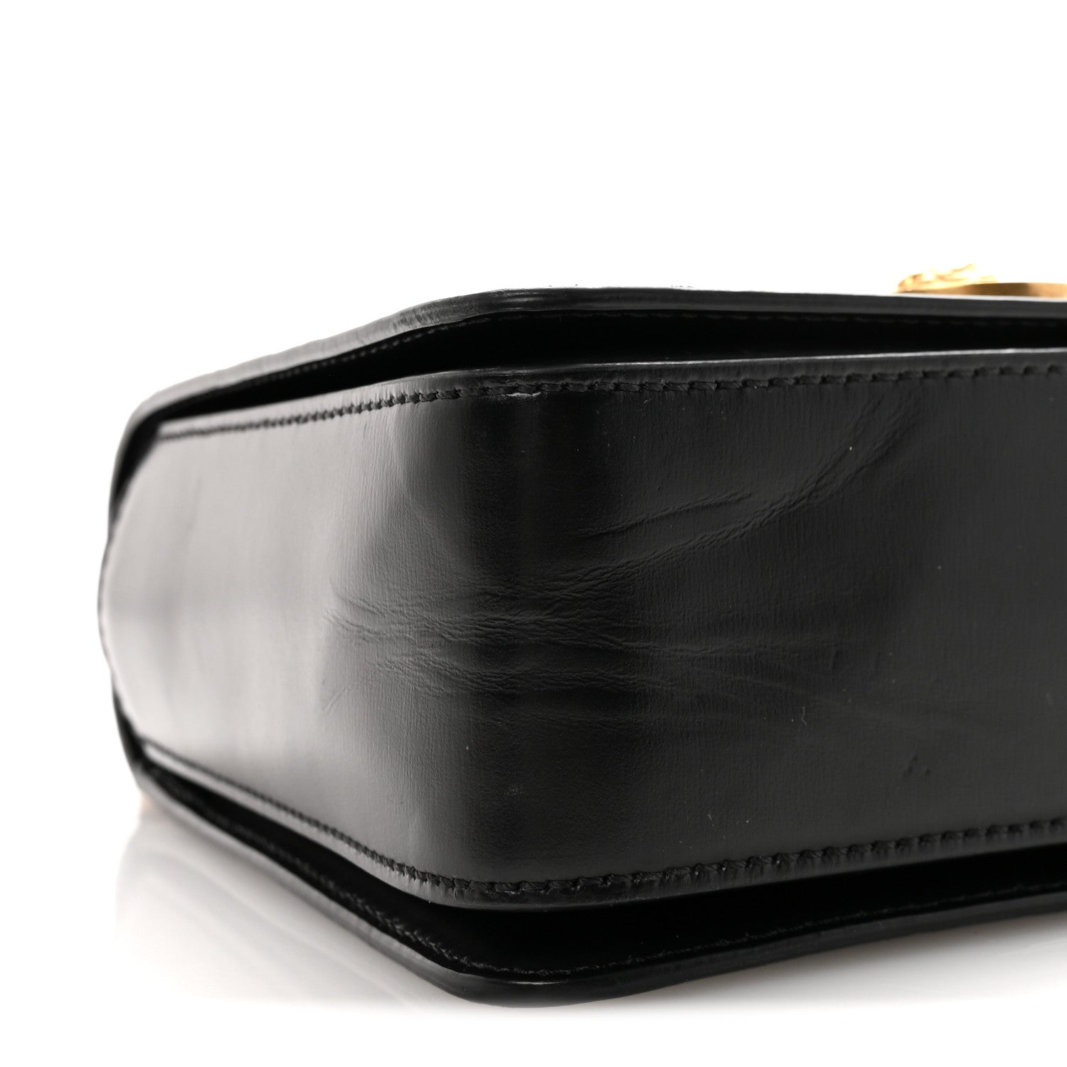 Calfskin Medallion Tribute Shoulder Bag  Black
