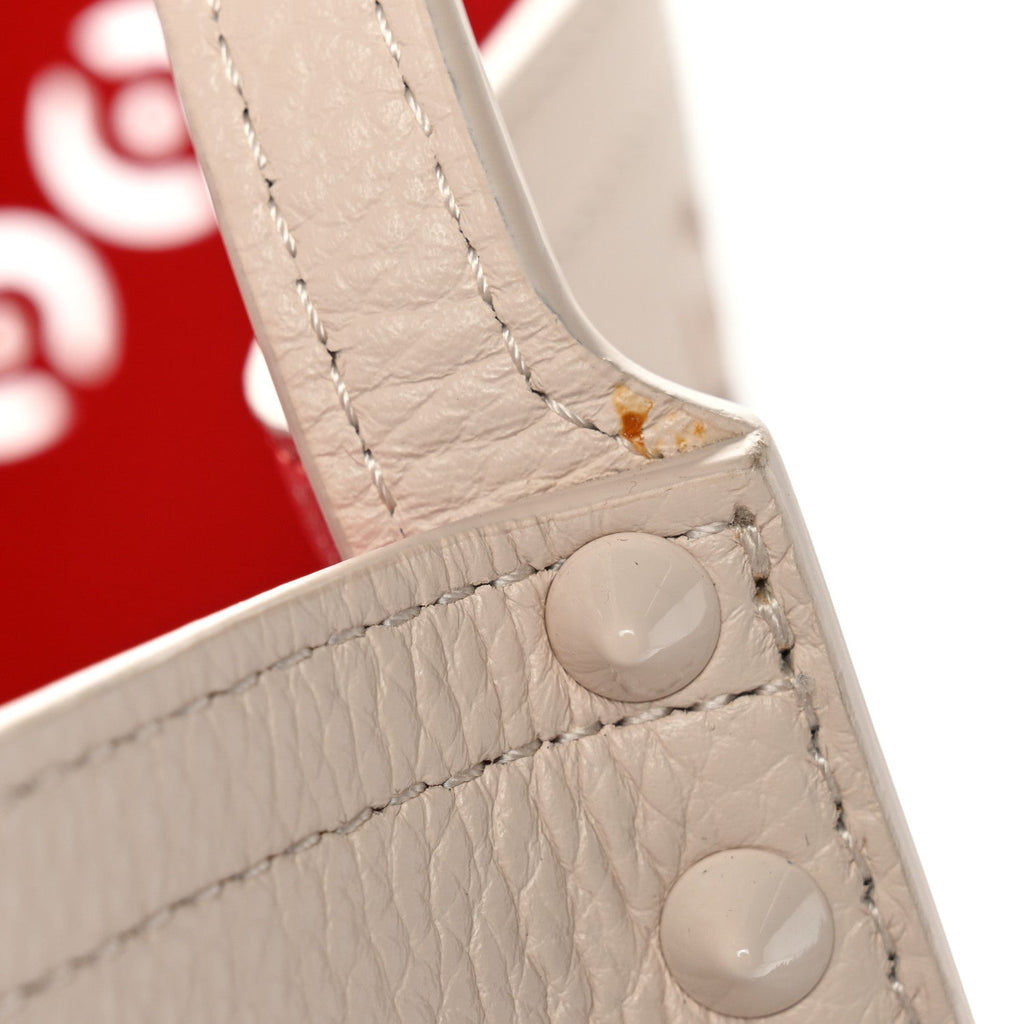 Calfskin Perforated Loubinthesky Spikes Large Cabarock Tote Leche