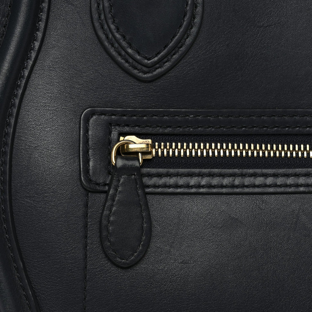 Smooth Calfskin Micro Luggage Navy Blue