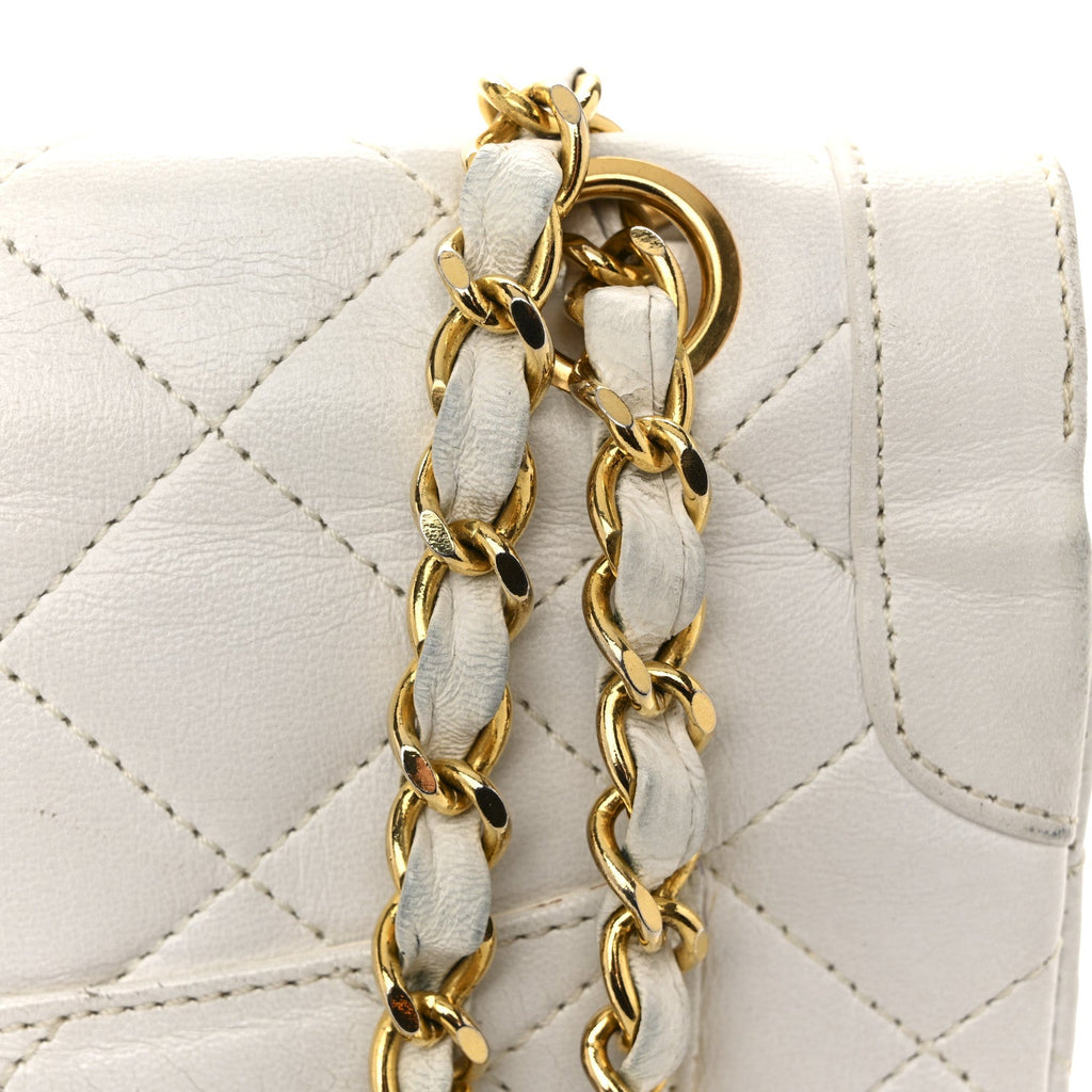 Lambskin Quilted Small Flap White