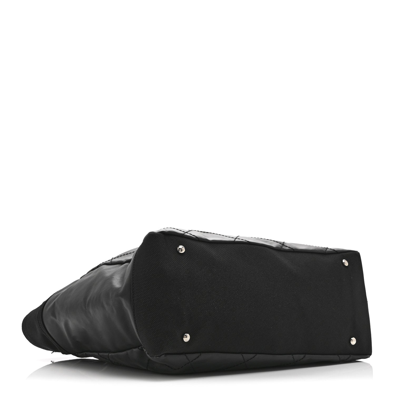 Coated Canvas Quilted Large Paris Biarritz Tote Black