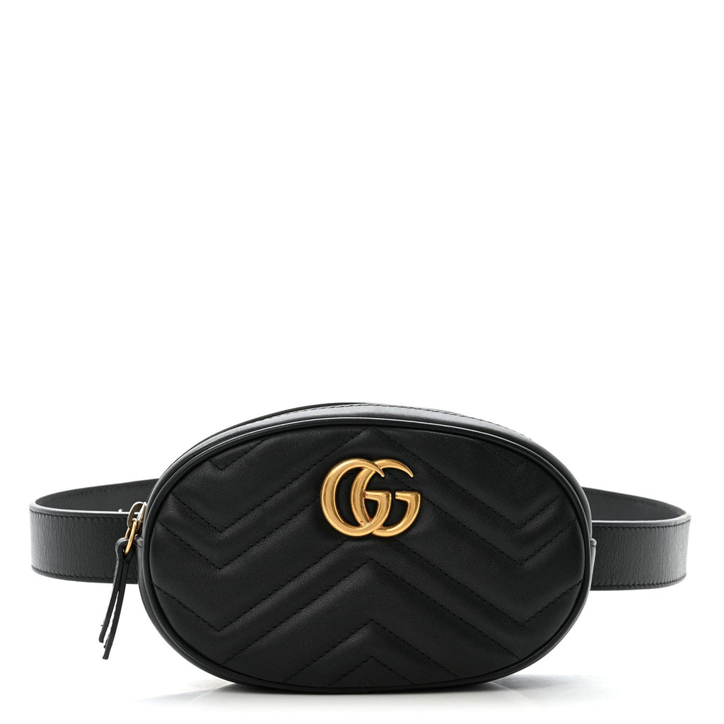 Calfskin Matelasse GG Marmont Belt Bag 85 34 Black