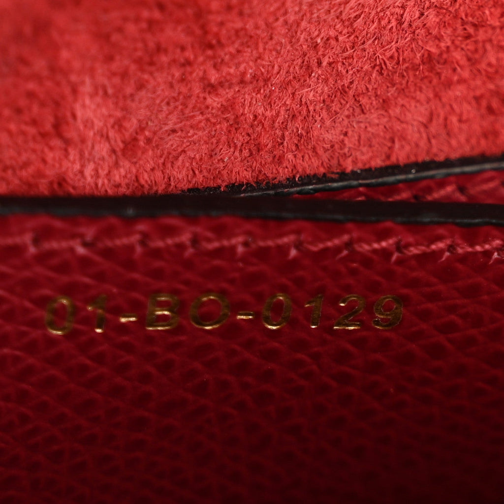 Grained Calfskin Saddle Bag Red