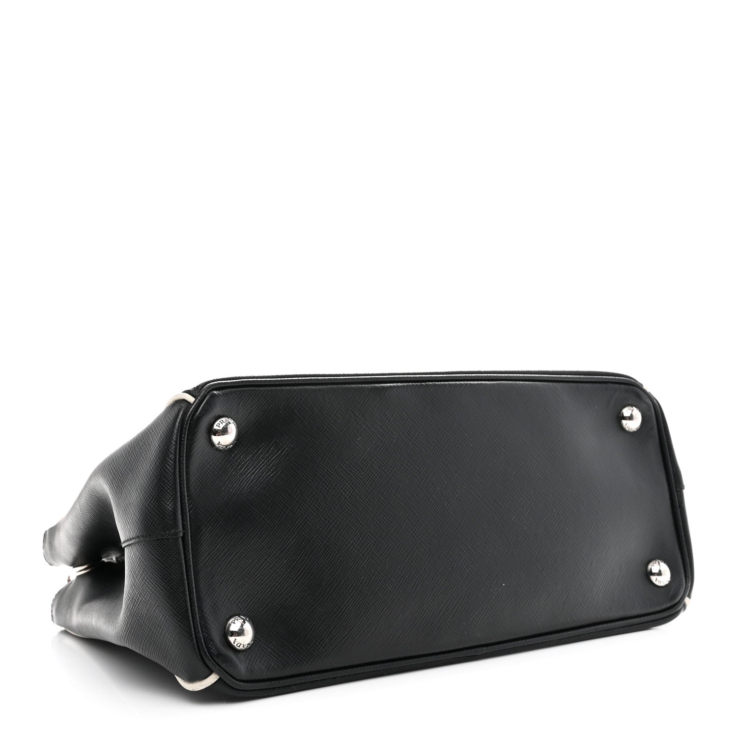 Saffiano Small Galleria Double Zip Tote Black Talco