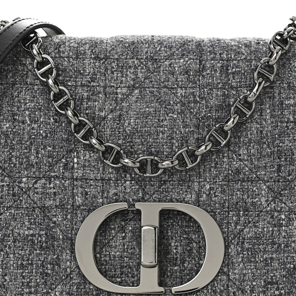 Tweed Macrocannage Medium Caro Bag Black