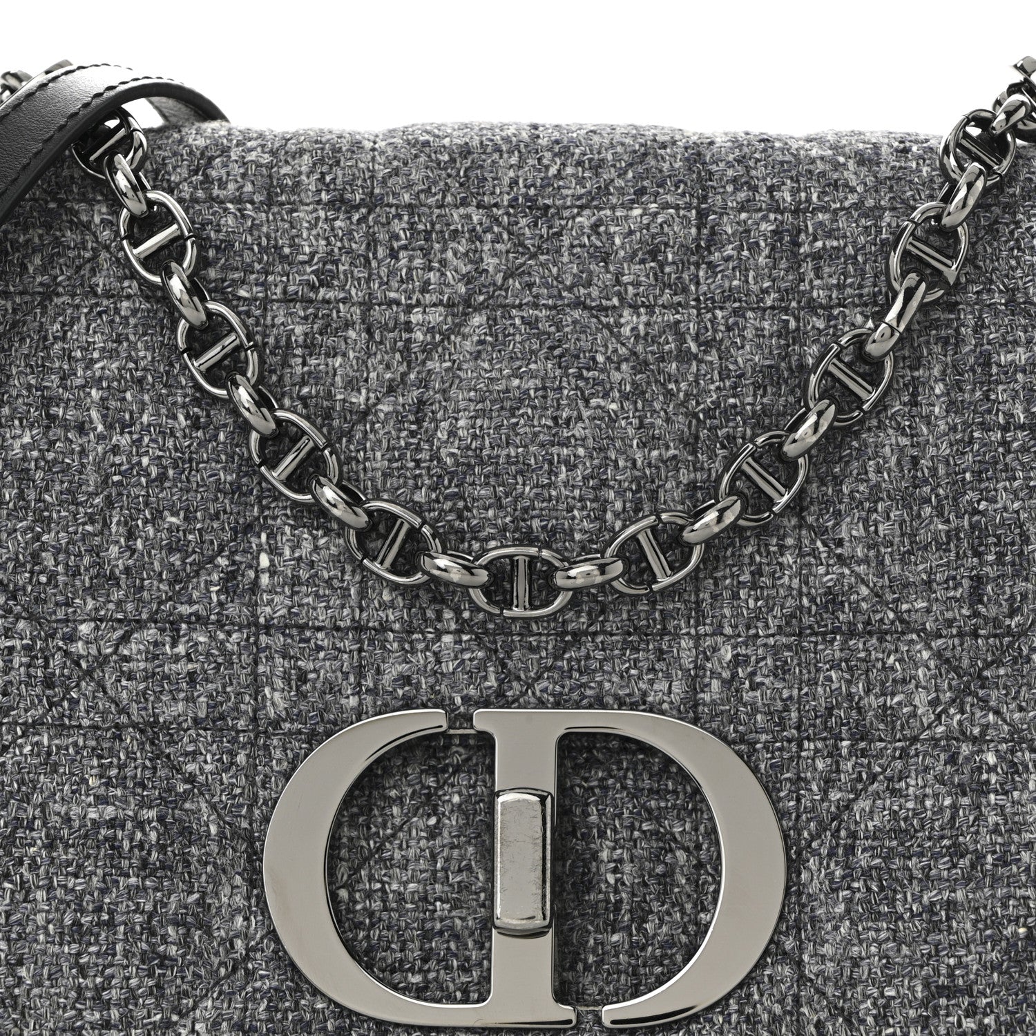 Tweed Macrocannage Medium Caro Bag Black