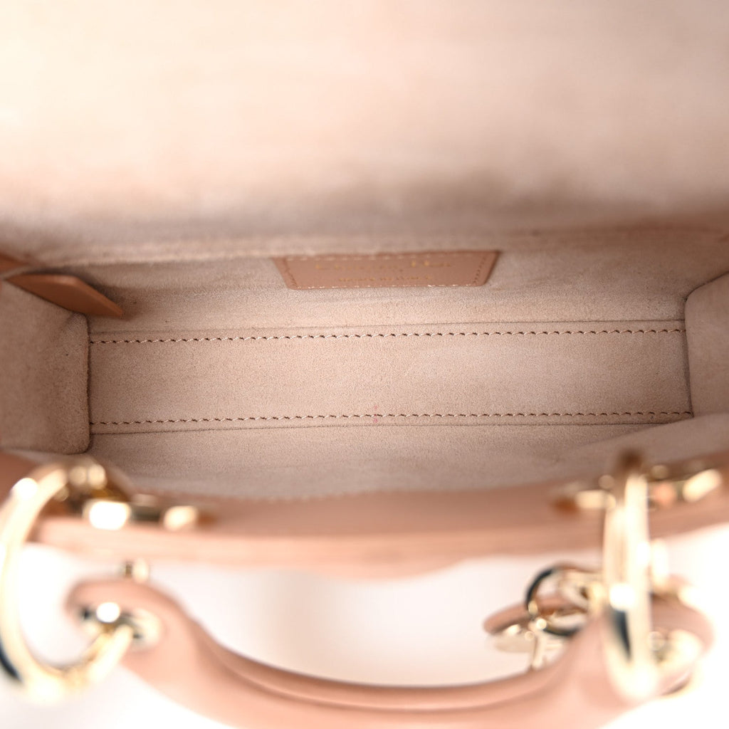 Lambskin Cannage Micro Lady D-Joy Rose Des Vents