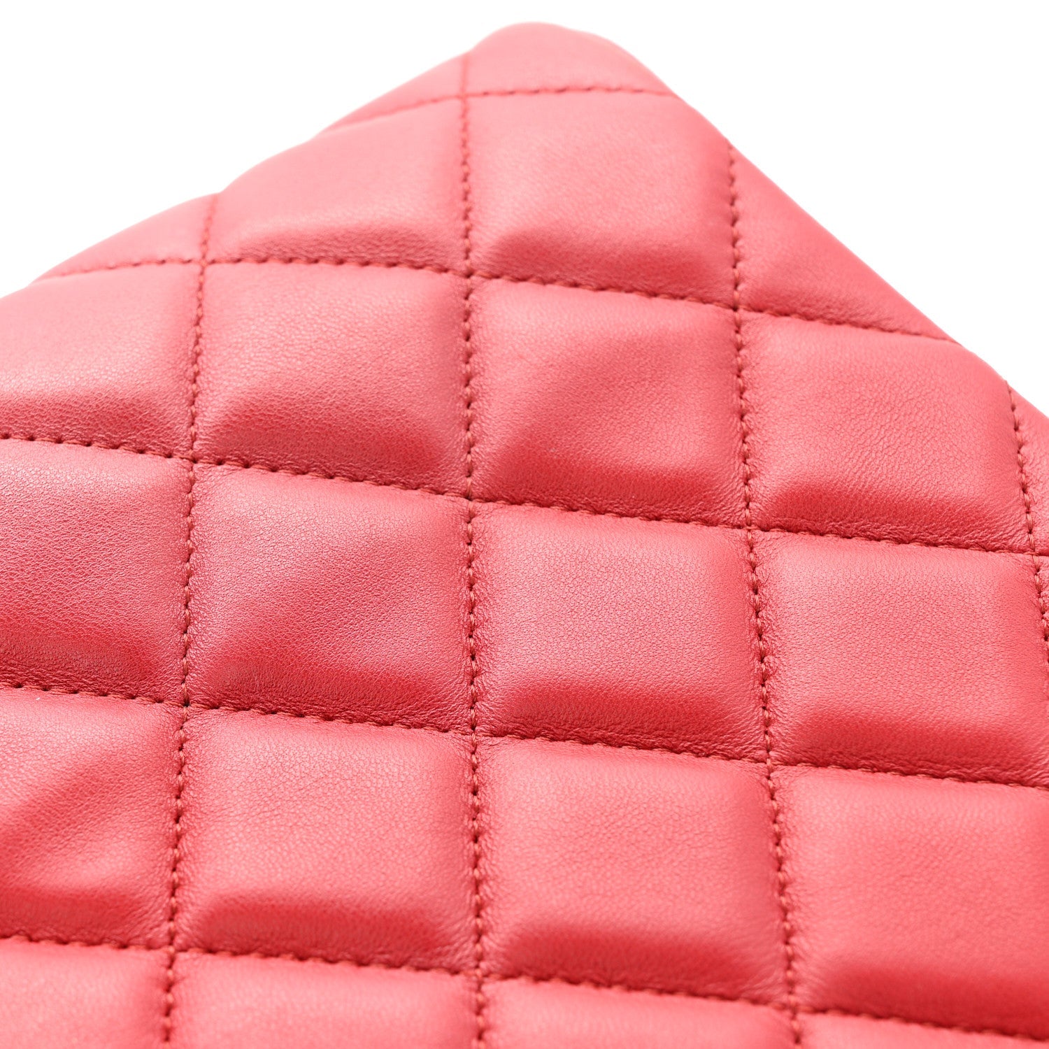 Lambskin Quilted Clutch With Chain Flap Red