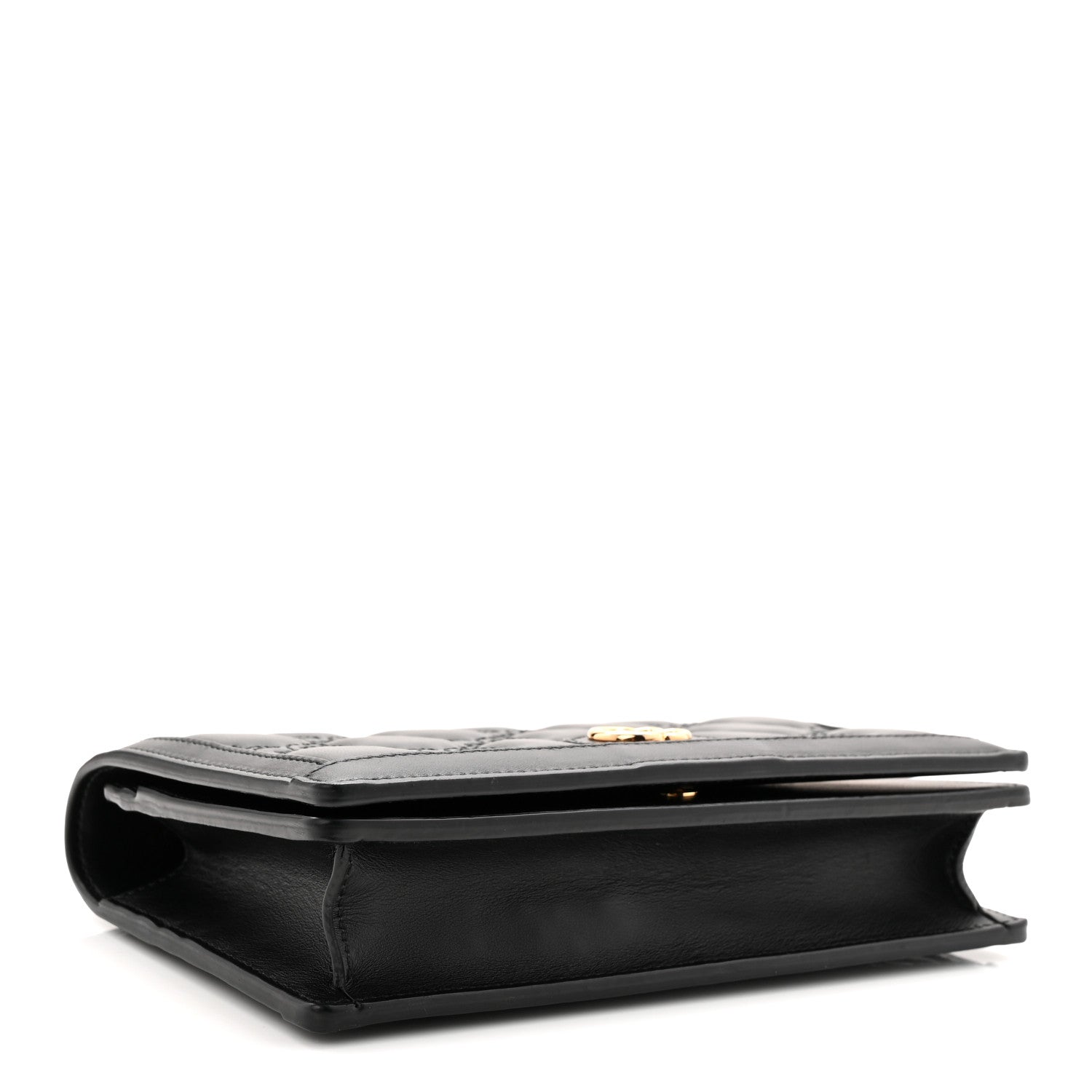 Calfskin GG Matelasse Chain Wallet Black
