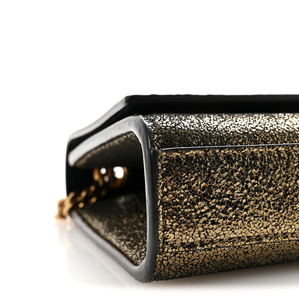 Metallic Calfskin Small Classic Monogram Kate Satchel Oro