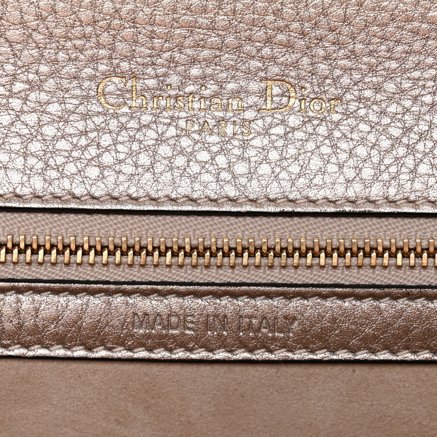 Metallic Grained Calfskin Small Diorama Flap Bag Copper