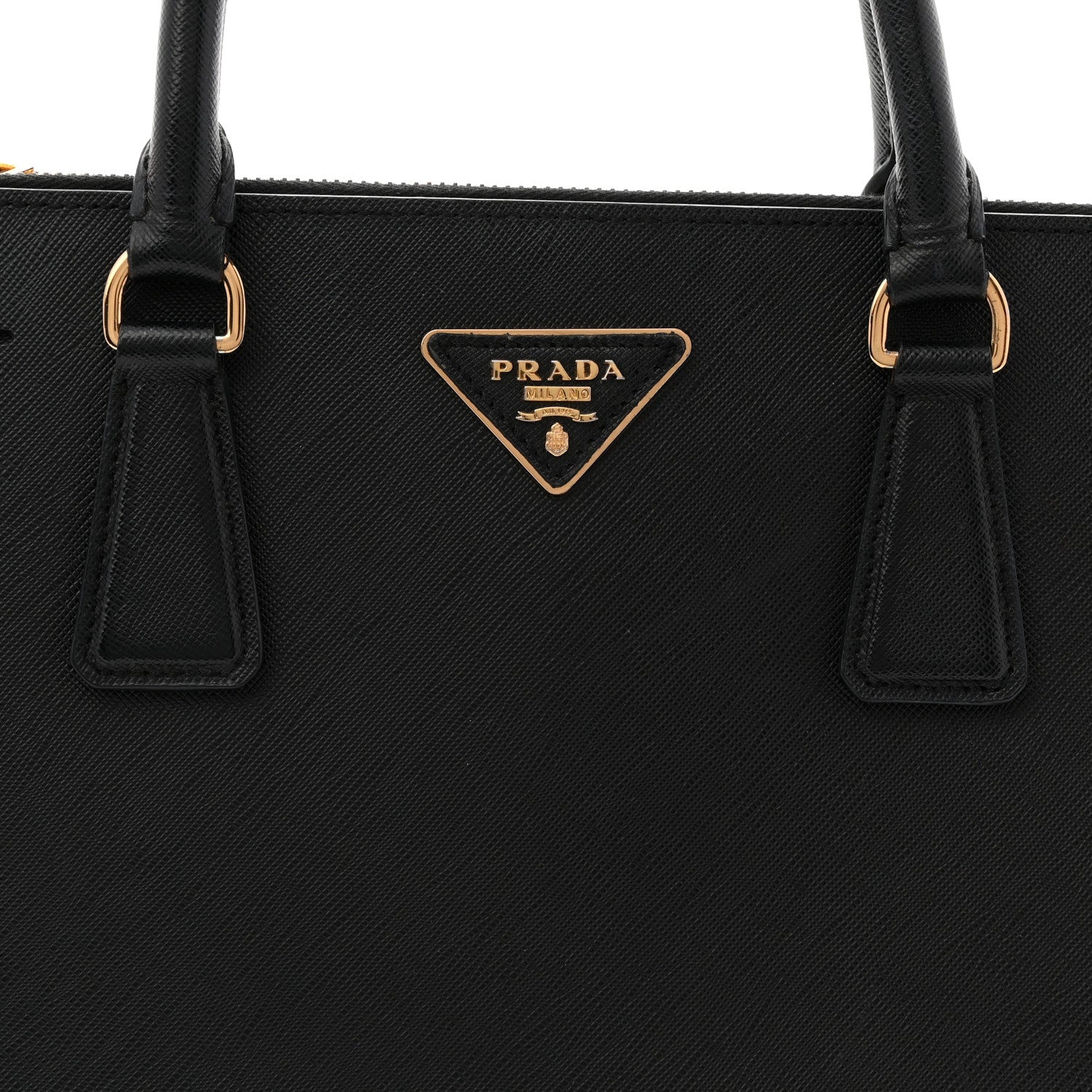 Saffiano Medium Galleria Double Zip Tote Black