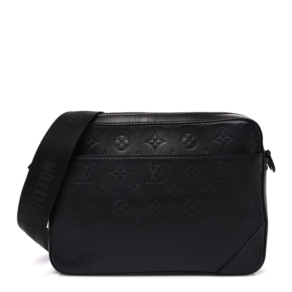 Calfskin Monogram Shadow Duo Messenger Black