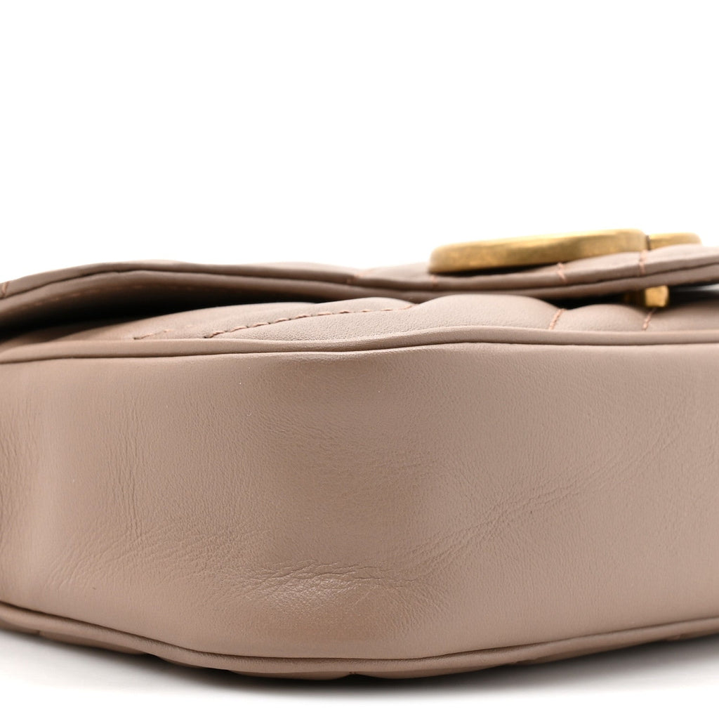 Calfskin Matelasse Super Mini GG Marmont Shoulder Bag Porcelain Rose