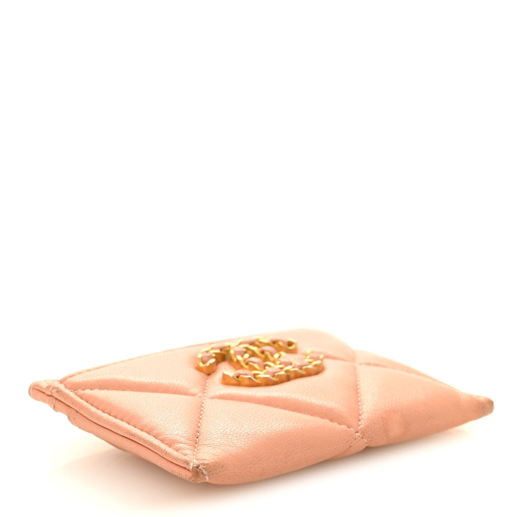 Lambskin Quilted 19  Holder Beige