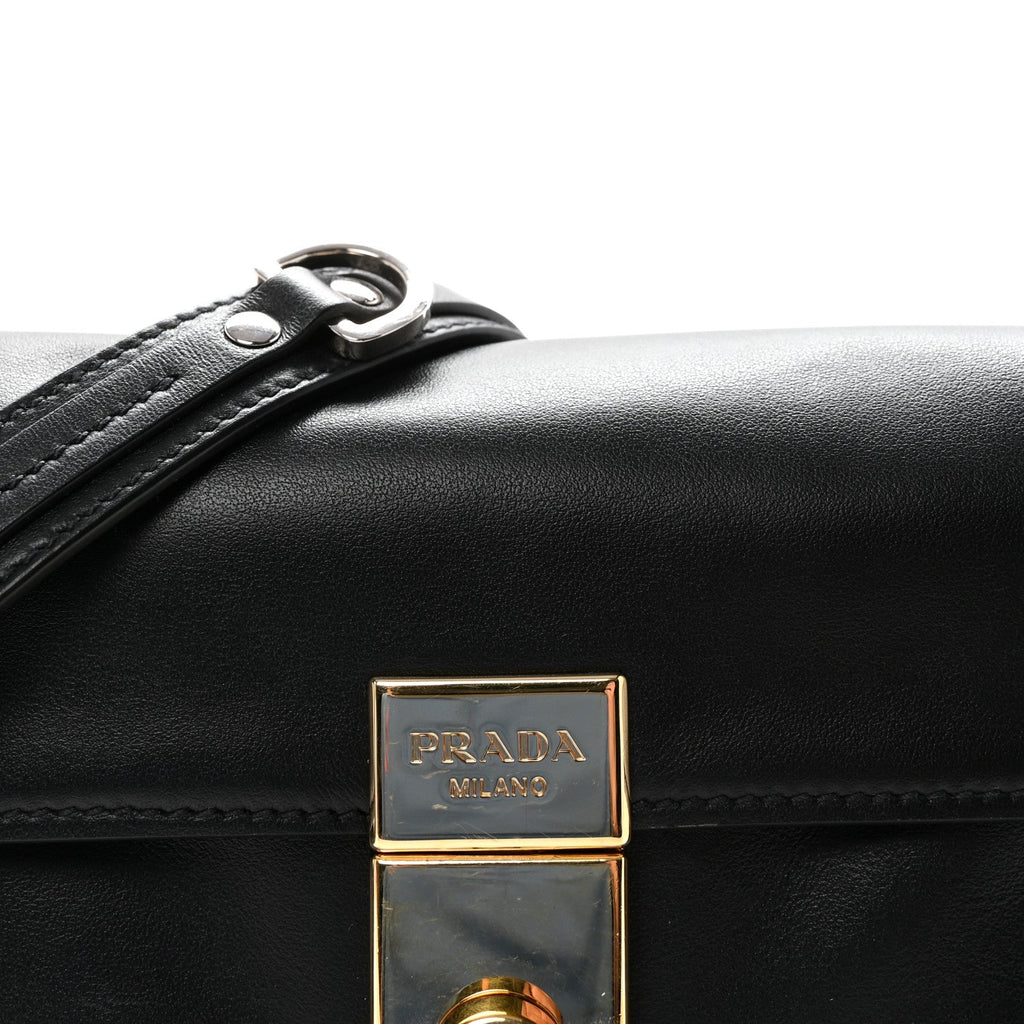 Calfskin Soft Sound Charms Shoulder Bag Black