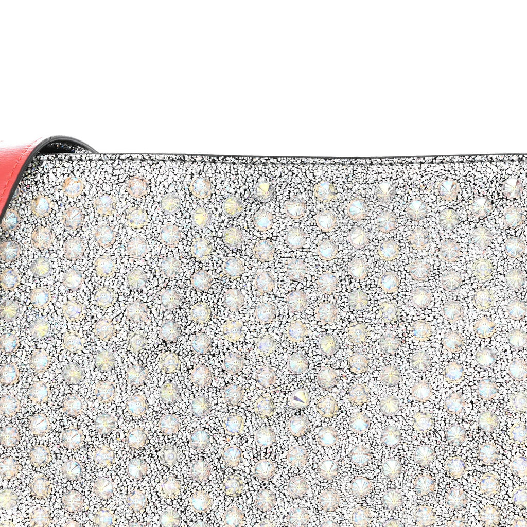 Nappa Mica Studded Loubiclutch Silver