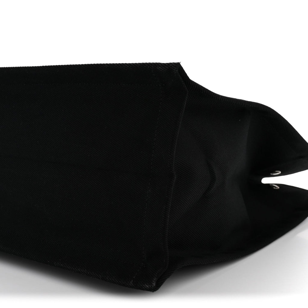 Linen Calfskin Rive Gauche Tote Black