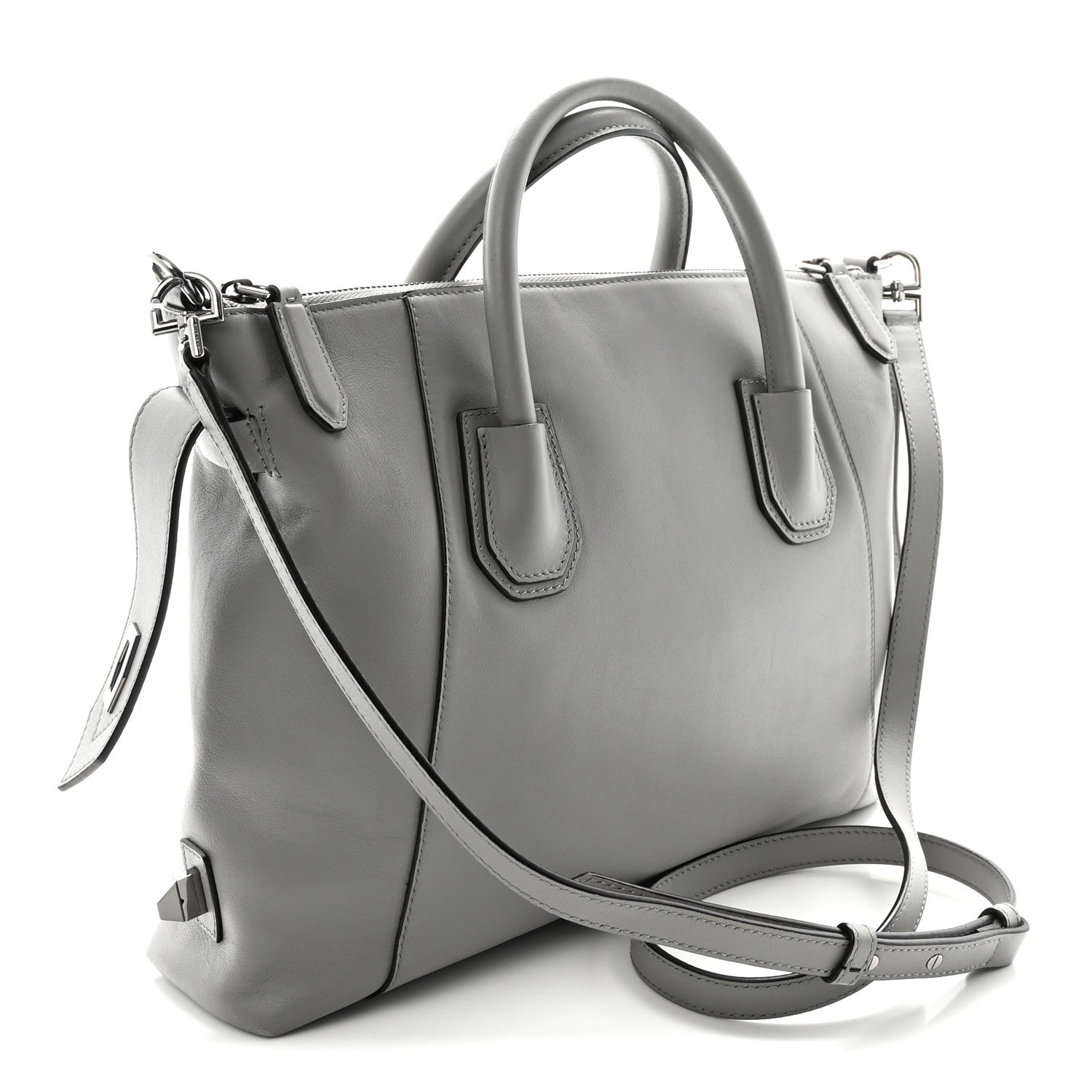Calfskin Small Soft Antigona Pearl Grey
