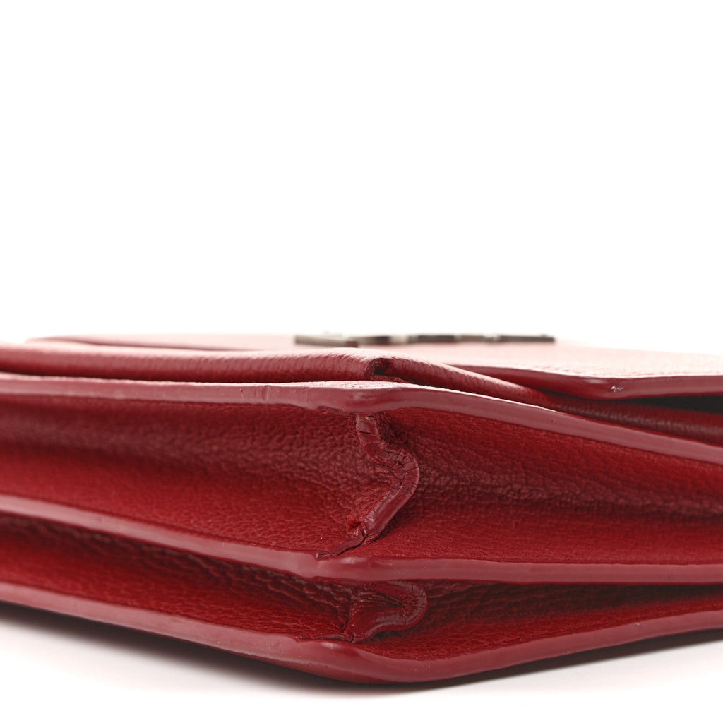 Grained Calfskin Medium Monogram Sunset Satchel Red