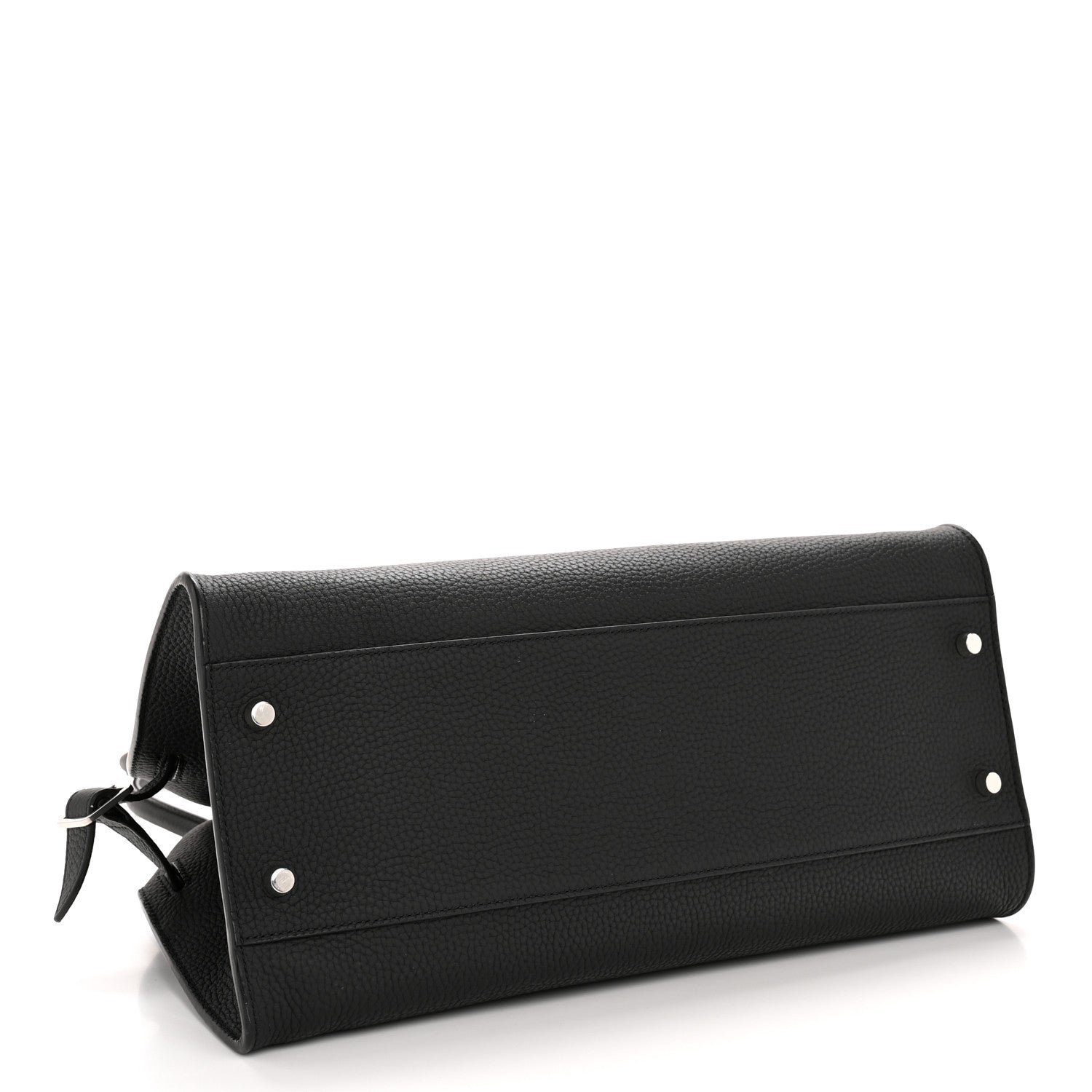 Matte Grained Calfskin Margaux Shoulder 12 Black