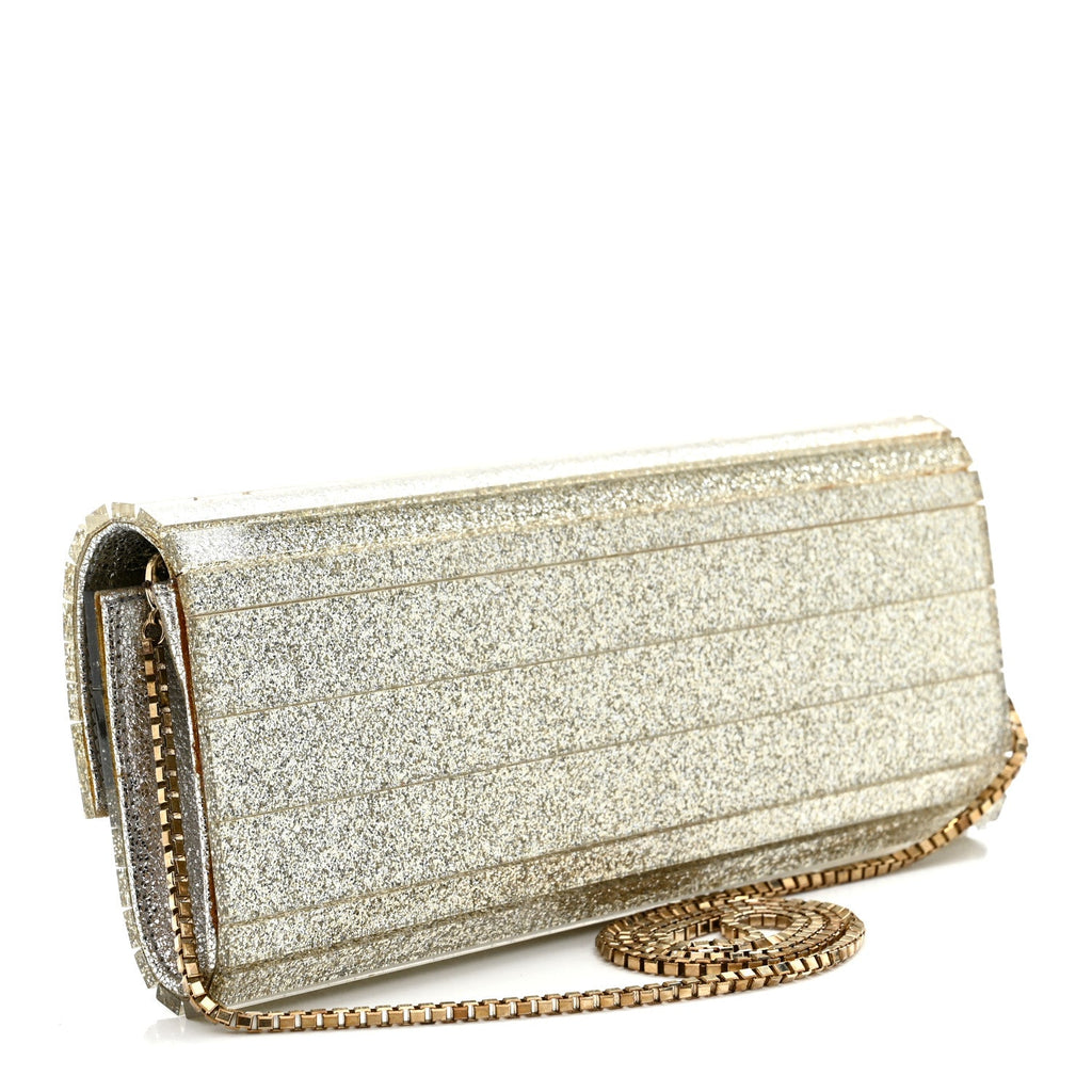 Acrylic Glitter Sweetie Clutch Champagne