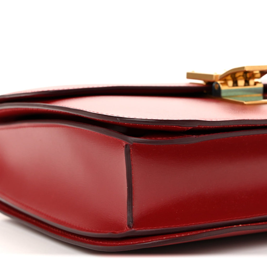 Box Calfskin Medium Classic Box Flap Bag Dark Brick
