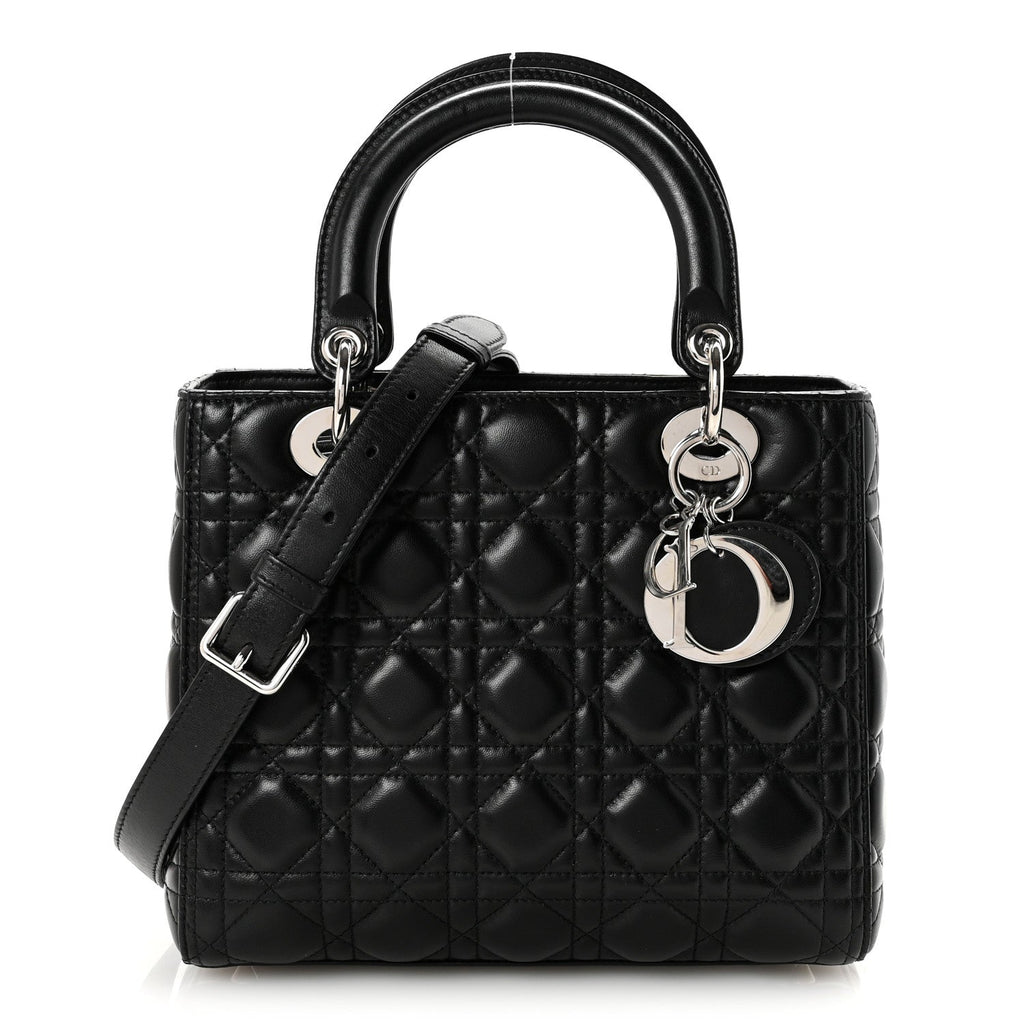 Lambskin Cannage Medium Lady Dior Black