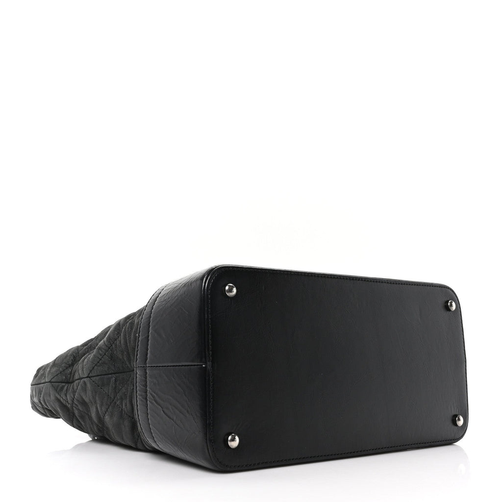 Iridescent Calfskin VIP Shopping Tote Black