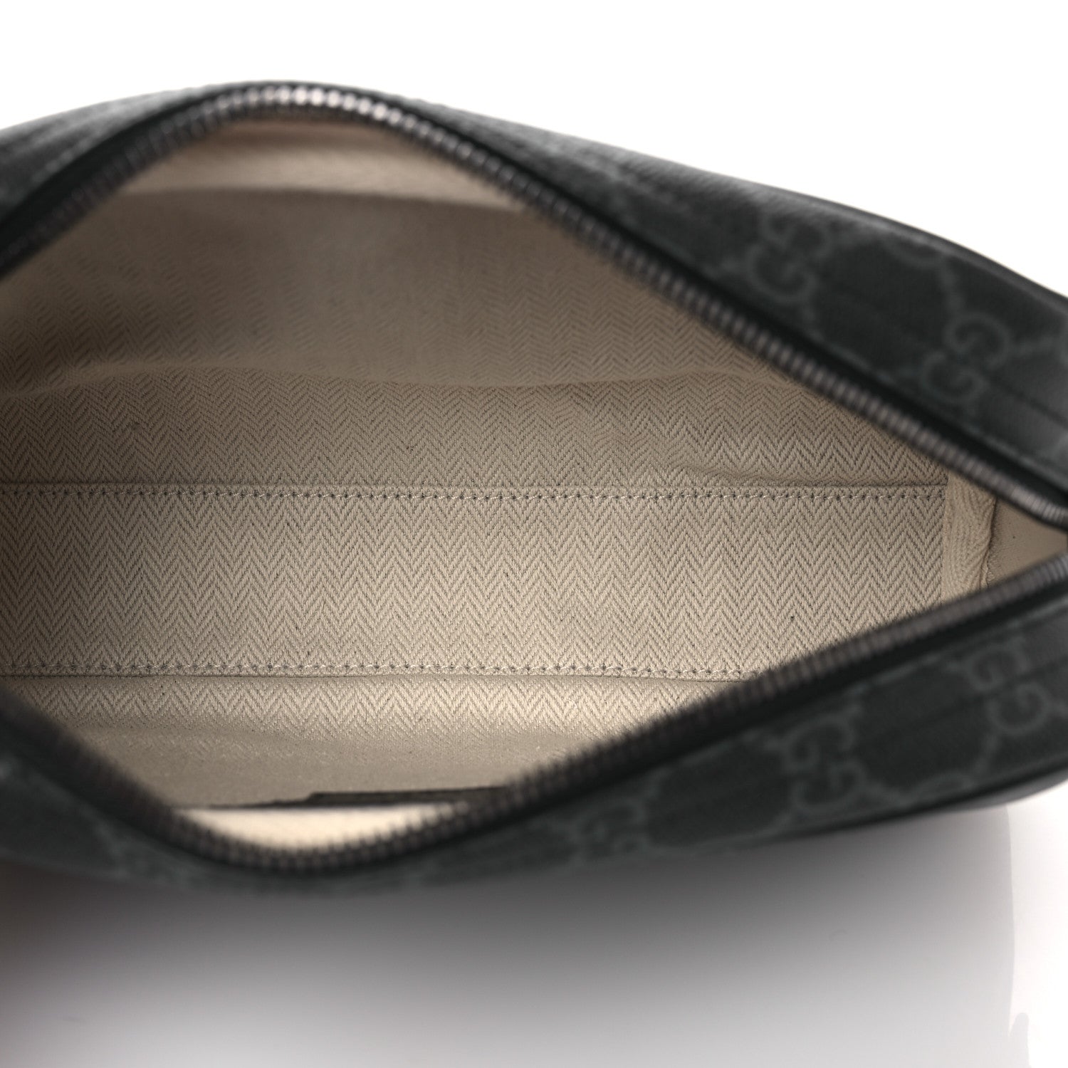 GG Supreme Monogram Textured Calfskin Emblem Small Crossbody Black