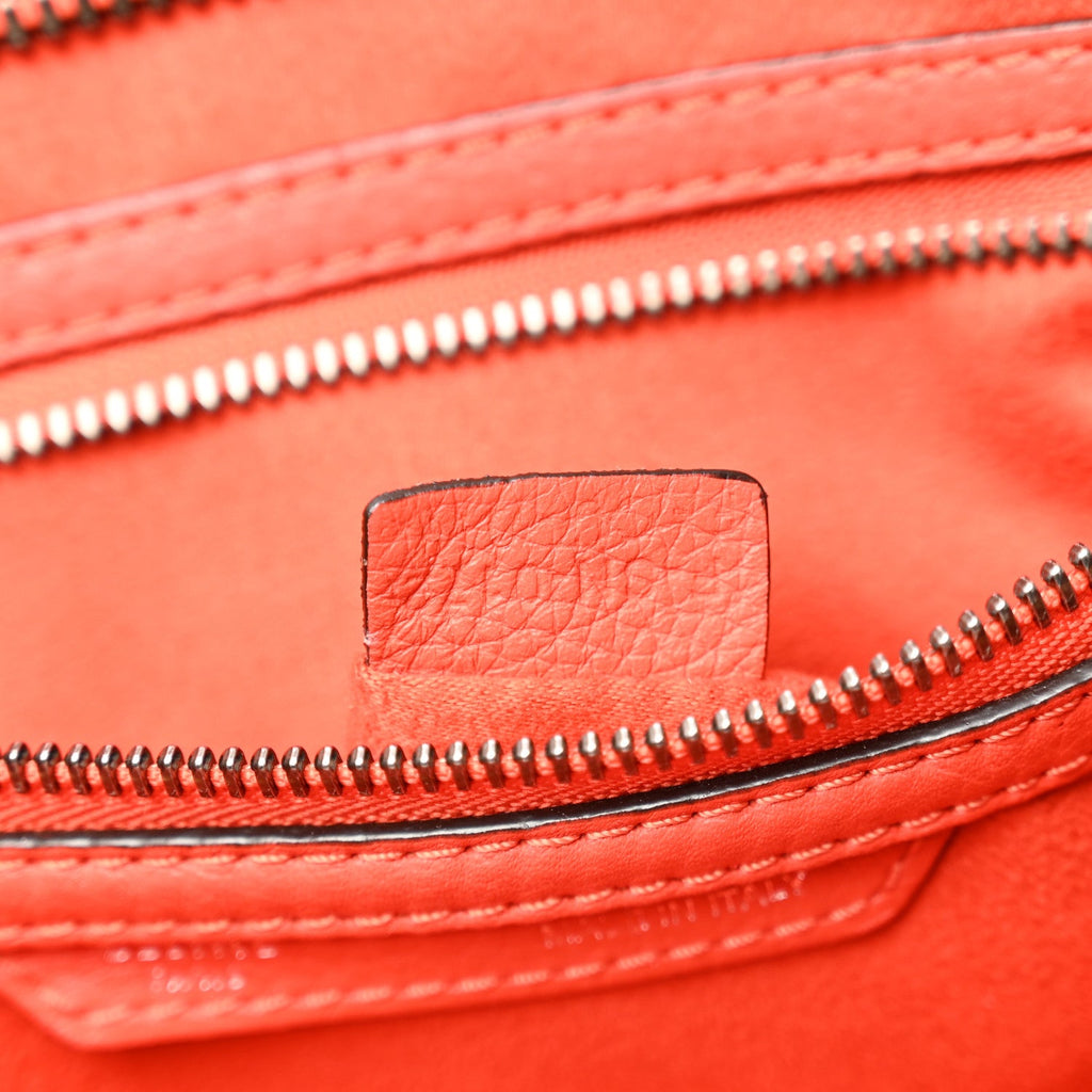 Drummed Calfskin Mini Luggage Coquelicot