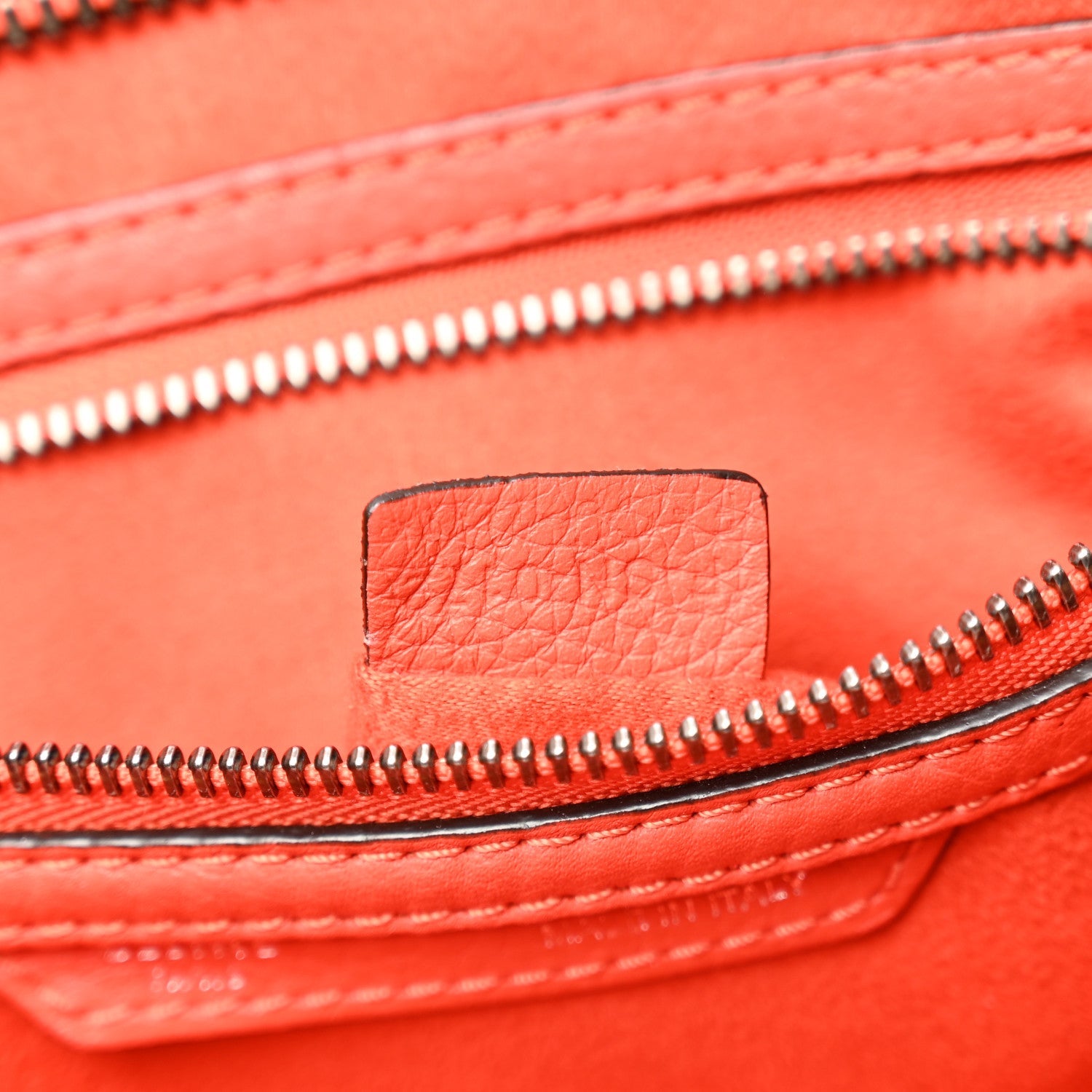 Drummed Calfskin Mini Luggage Coquelicot