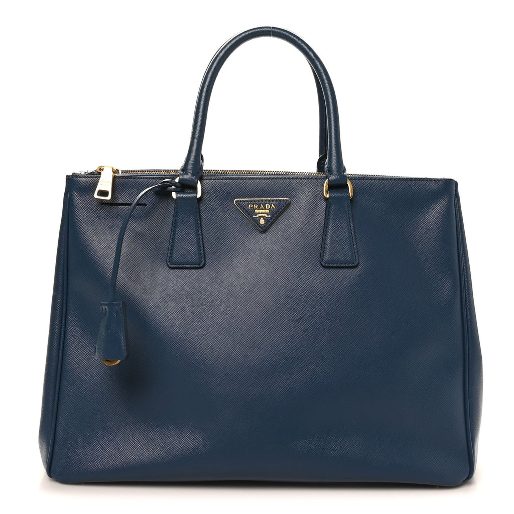 Saffiano Large Galleria Double Zip Tote Bluette